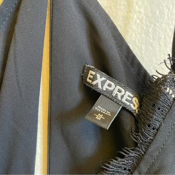 Express M black cold shoulder blouse spaghetti straps cut out - Picture 4 of 7